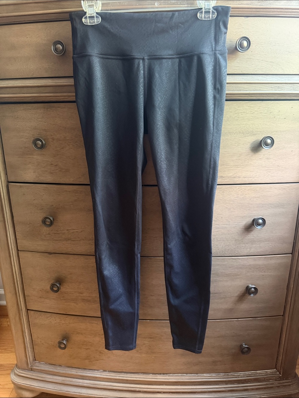 Athleta Black Snake print Leggings with Wide Waistband